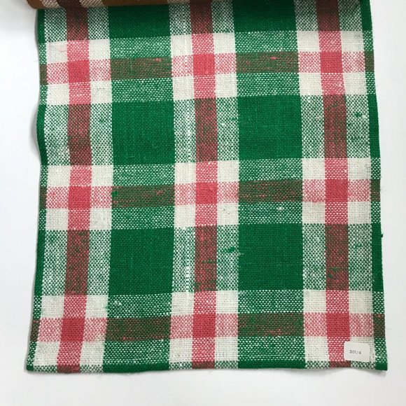 Mid-Century Tampella Finland Linen Plaid Checkered Swatches Set of 4 - Picture 3 of 7